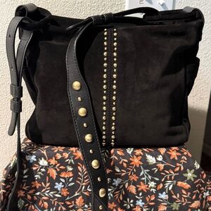 HOBO International Sheila Crossbody Handbag Suede Studded Leather HTF NWOT RARE